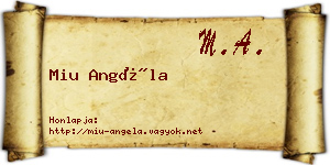 Miu Angéla névjegykártya